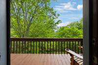 Main level deck area. Sit and enjoy the wildlife. Lots of beautiful birds and chipmunks.