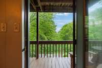 Entrance to the lower level wrap around deck.