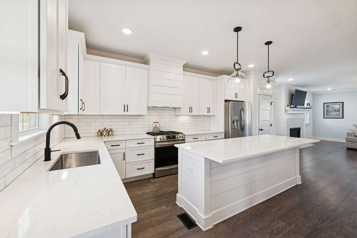 Detailed view of the modern kitchen amenities.
