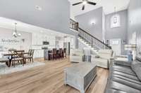 This image includes a virtual wall-color adjustment on the stairway, to showcase an alternate look. View the virtual tour to see the stairways current wall color.