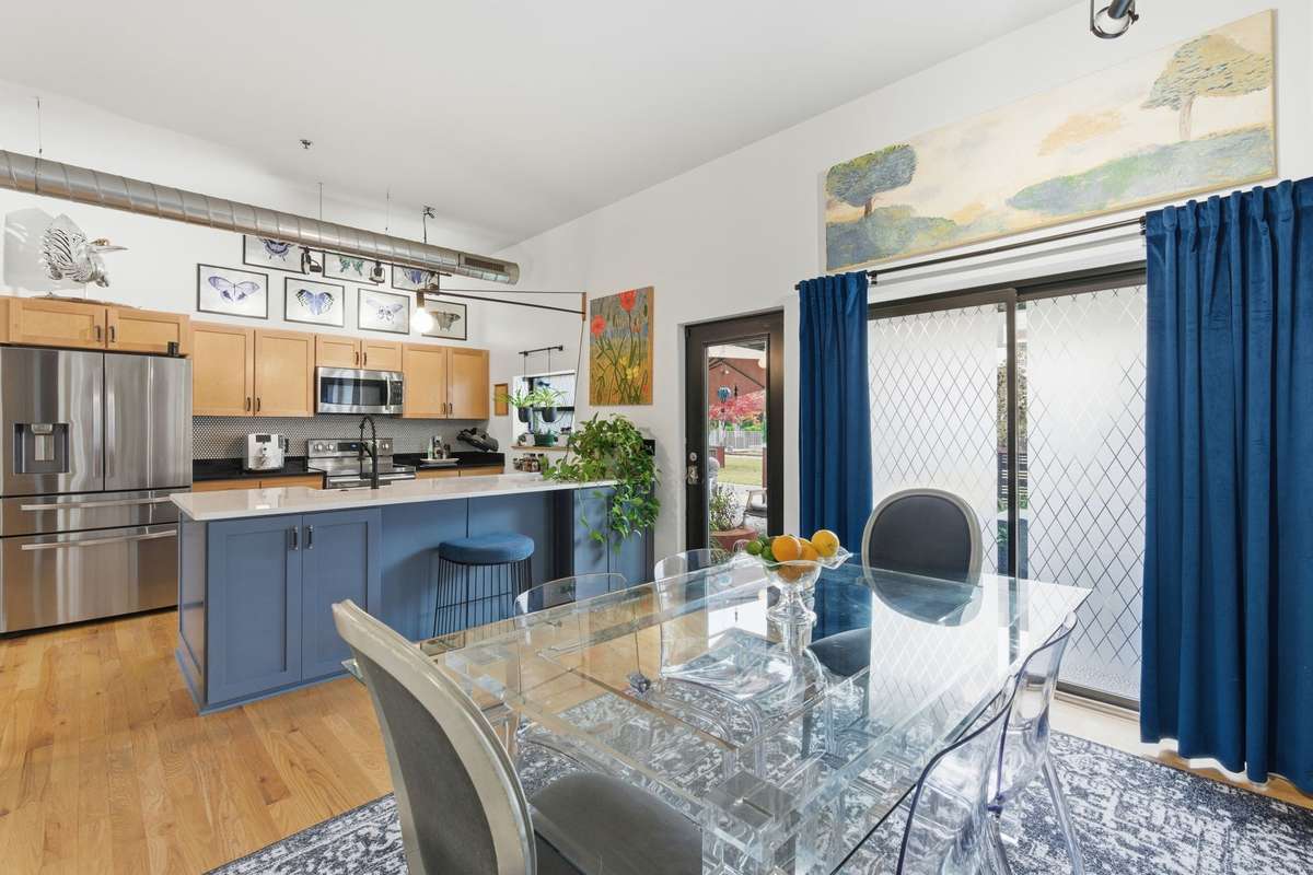 Sliding Glass Double Doors provide indoor / outdoor living as an extension to living space