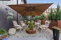 Oversized patios with two separate entertaining zones.