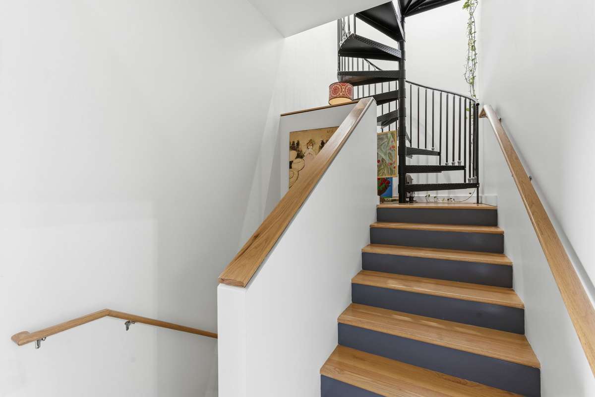 Spiral staircase leads you to the third floor!