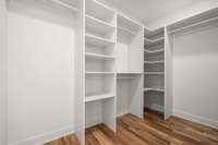 Complete with his + her walk-in closets