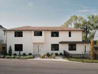 Virtually rendered landscaping + fence. Landscaping + fence package options are available.