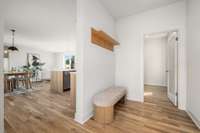 Second entrance with mud room