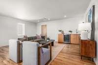 Upstairs bonus room with a wet bar and an extra large storage closet doubles as fourth bedroom