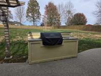 Natural gas grill/cook station. Just needs your favorite color coat of paint!