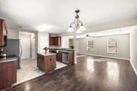 Downstairs offers together time. Upstairs provides personal space. The perfect setup!