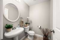 Downstairs guest half bath.