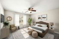 Primary bedroom ~ virtually staged.