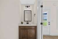 Half bathroom conveniently located on the main floor