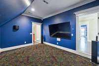 MOVIE nights! Everything needed is already here...down to the theater carpeting!