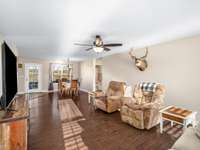 Great open family room and dining room.