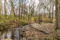 This gorgeous bubbling brook is not located on the property, but can be seen through the trees from the backyard.
