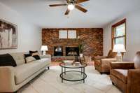 STATEMENT MAKING Great Room that is Quite Large
w/ Brick Fireplace