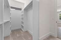 Built-in closets throughout are an added upgrade for organizational convenience
