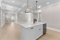 Is someone cooking or enjoying the fireplace? - This open floor plans allows everyone inside the home to be included!