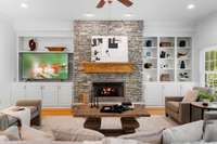 Built-in cabinetry and bookcase