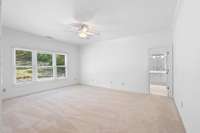 Ceiling fans and large walk-in closets in all upper bedrooms