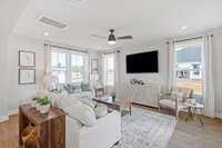 Great open concept floorplan with your living room, dining, and kitchen all flowing together!