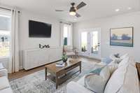 Great open concept floorplan with your living room, dining, and kitchen all flowing together! Rear covered patio off of the great room.