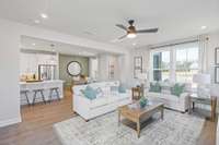 Great open concept floorplan with your living room, dining, and kitchen all flowing together!