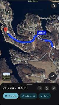 Half a mile to neighborhood boat ramp.