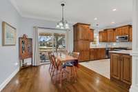 Meals can be enjoyed inside or outside on the screened patio.