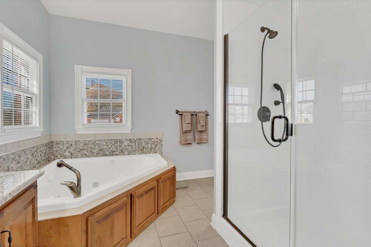 Relax after a busy day in the jetted tub or take a soothing shower.