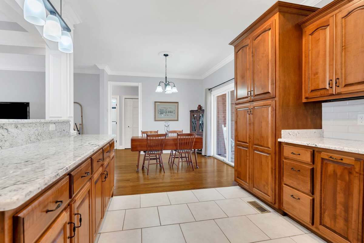 A large serving counter is perfect for potluck dinners or appetizers during football watch parties.