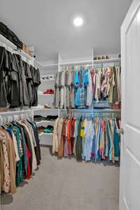 Large walk-in closet w/built-in shelving