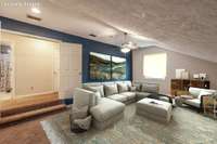 Virtually Staged 
Bonus room is spacious with many possibilities!