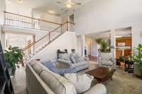 View from the Great room up to the catwalk