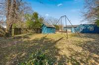 Large, flat, fenced back yard. That's an aerial rig in the yard and it will not stay.