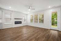 Electric Fireplace with floating wood mantle
*Photo of similar home in the community