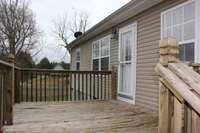 Nice size deck on back of home.