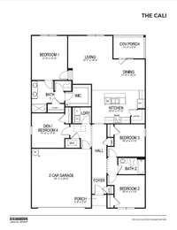 The Cali Floorplan 
4 Bed 2 Bath 1774sqft