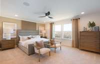 ***Photo is from a brand new Rosella Model home*** Located on the rear of the home, the Owner's Bedroom will have plenty of privacy. The owner's bedroom measures 17x14.