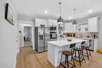 Abundant counter space for preparing meals or just gathering around the kitchen.