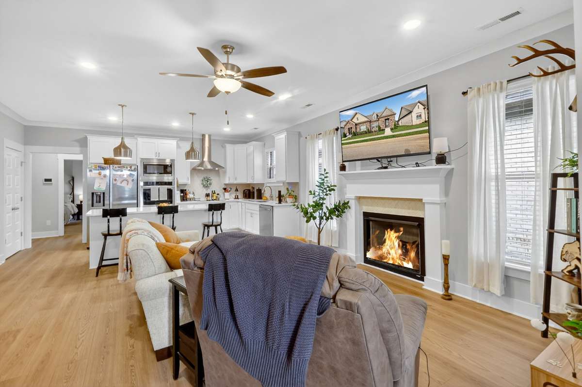 Open floor plan that expands from Living area to the bright and airy kitchen.
