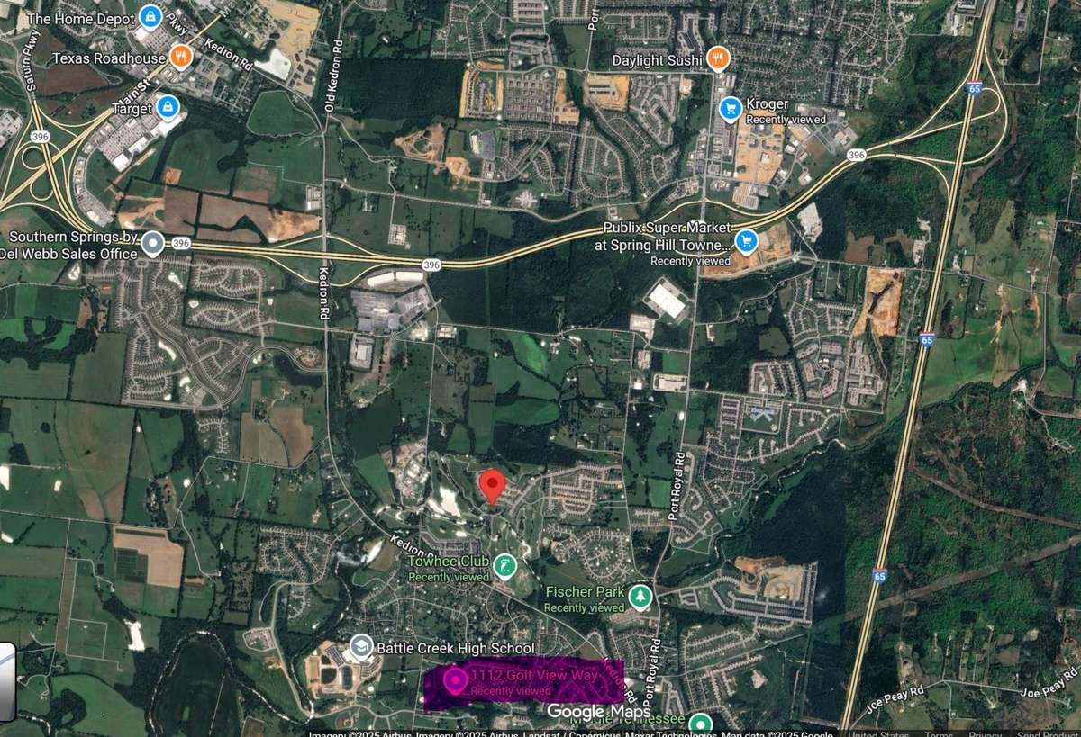 Aerial View of the area and some key points of interest