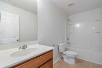 Hall bathroom upstairs is also getting an updated sink faucet soon.