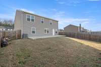 Spacious back yard that is fully fenced!