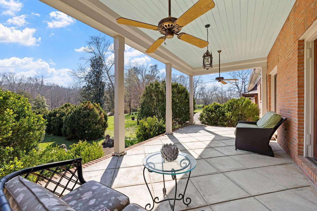 Back porch overlooking the back of the estate