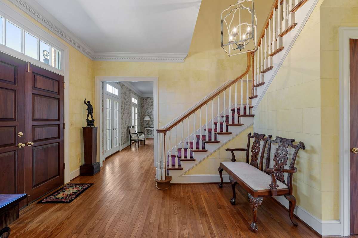 Entry foyer looking into the formal living room