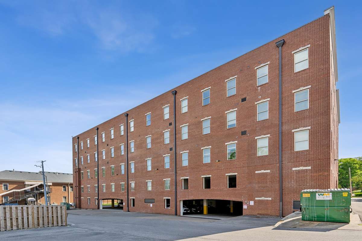 Building back and garage entrance
