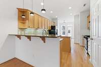 Kitchen with breakfast counter.