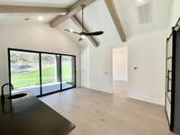 Actual Home — Downstairs Game Room with Wet Bar & Media Room — Construction Progress Photo