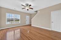 Facing south, your great room gets fabulous morning sunshine.